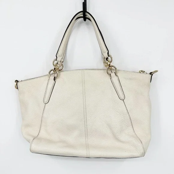 Coach Cream Satchel with Gold Accents - Picture 8 of 12